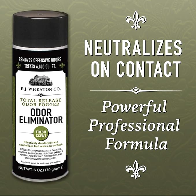 E.J. Wheaton Odor Eliminator, Total Release Odor Fogger, 3 Pack, Effectively Deodorizes and Neutralizes Foul Odors on Contact, Fresh Scent (6 OZ)