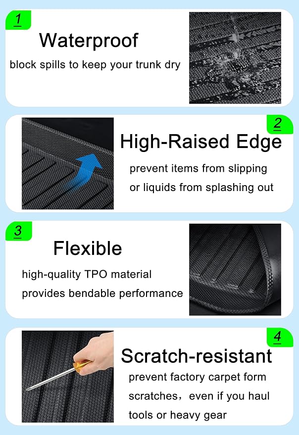 RAV4 Floor Mats Compatible with Toyota RAV-4 2013-2018，All Weather Protection Waterproof Durable Anti-Slip Odorless Custom-fit TPE Floor Liner 1st and 2ed Row Set