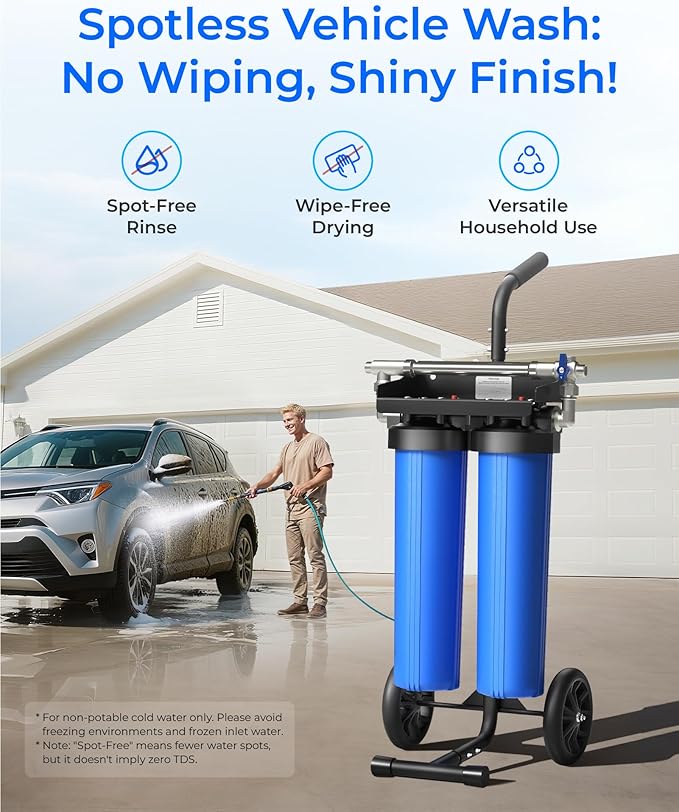Waterdrop Spotless Car Wash System with Bypass Valve, Deionized Water System, Spot Free, Works for All Vehicles, RV, Motorcycles, Windows, Boats, Planes and More, 20 Inches