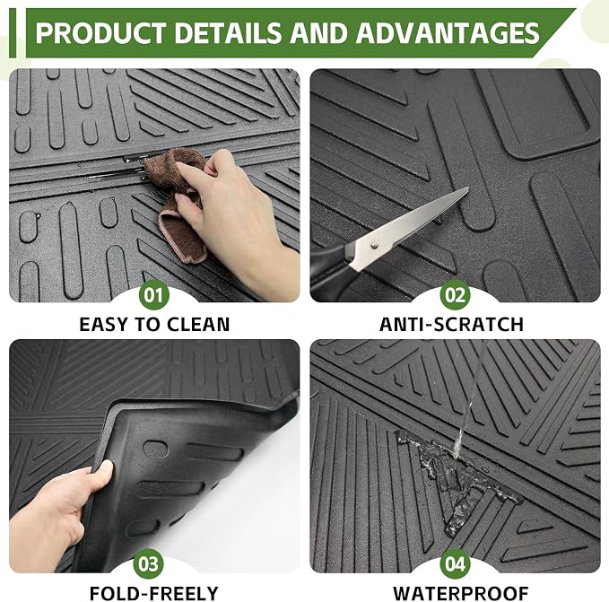 Cargo Liners for 2021-2026 Nissan Rogue Trunk Mat with Seat Back Cover Accessories, All Weather Rear Cargo Mat Backrest Protector(Not for Sport Models)