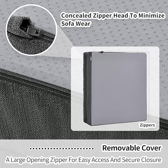 Recliner Cushions for Elderly, 20x20x5 Inch Thick Chair Cushion Patent Design Soft Tufted Dual Layer Booster Seat Cushions for Seniors Recliner Risers Gray 1P