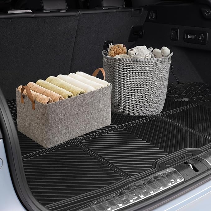 CAR PASS Black Rubber Car Floor Mats & Cargo Liners, All Weather Car Mats & Trunk Mats,Waterproof Automotive Floor Mats Trim to Fit for Most Cars Sedans SUVs Vans, Durable Heavy Duty Anti-Slip,Black