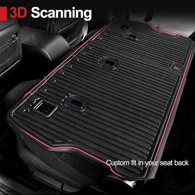2nd Row Backrest Mat for Hyundai Santa FE 2024-2026 (Fit Hybrid and Gas), All Weather TPE Bench Seat Back Cover Durable Kick Mats for Hyundai Santa Fe