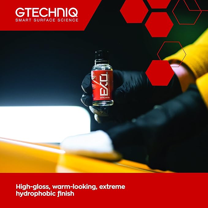 Gtechniq EXO Crystal Hydrophobic 1 fl oz | Extreme Gloss and Hydrophobic Finish, Protects Against Contaminants, Long-Lasting Car Paint Coating