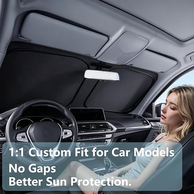 Gven Windshield Sun Shade for Honda CRV 2023-2025 2026 Honda CR-V Accessories Car Shades Front Windshield Sunshades UV Heat Protector (Honda CRV)