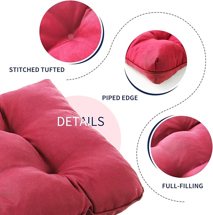 IPYNBAP Outdoor Bench Cushion, 59x18x5 Inch, Waterproof Bench Cushion for Outdoor/Indoor Furniture, Tufted Patio Bench Seat Cushion, Fade Resistant Outdoor Cushions for Porch Swing Couch, Burgundy