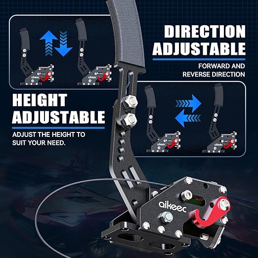 aikeec USB Handbrake Clamp for PC Sim Racing Games G25 G27 G29 T500 FANATECOSW DIRT RALLY Windows (Black, XBOX)