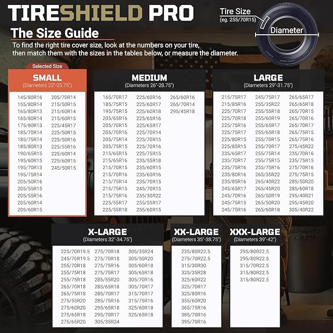 TIRESHIELD PRO Trailer Tire Covers (Set of 2) - Heavy Duty All-Weather UV-Resistant Protective Wheel Covers w/StormLock-System - Year-Round Protection for Your Trailer Tires w/ 23-25.75" Diameter