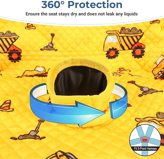 COOLBEBE Infant Car Seat Protector for Potty Training, Dry Waterproof Car Seat Liner Toilet Training for Baby Infant Toddler, Piddle Pads Cover Pad for Strollers & Carseat (Yellow)