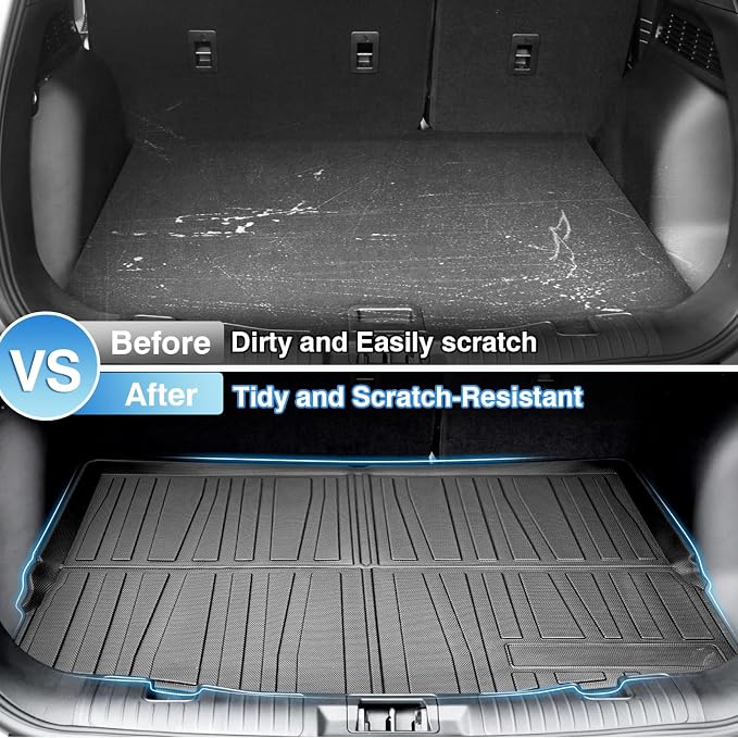 KUST Trunk Cargo Mat for 2020-2026 Ford Escape Accessories, All Weather Cargo Liner Rear Trunk Liner TPE Rubber Raised Edge