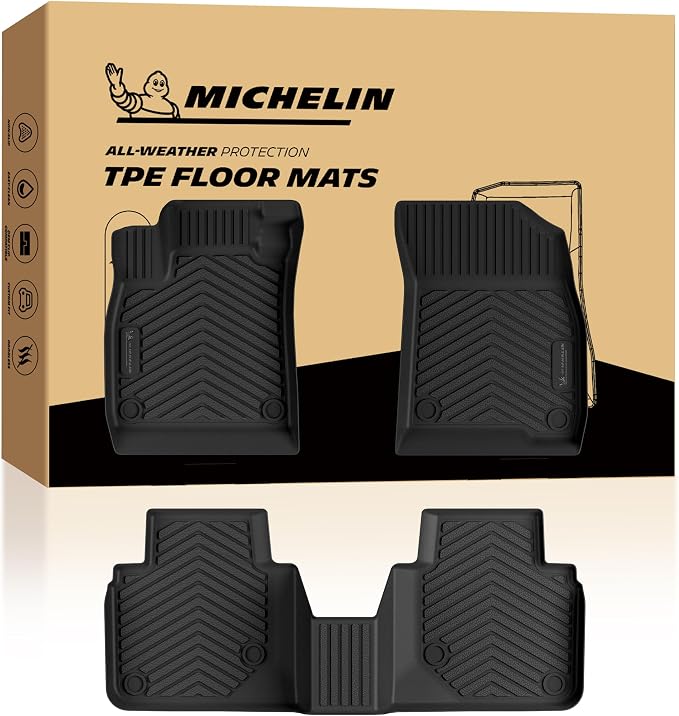 Michelin Vehicle Mats, Premier Series All-Weather TPE Custom Fit Liner for Honda Accord Gasoline & Hybrid 2023-2027 Floor Mats B(3 Piece)