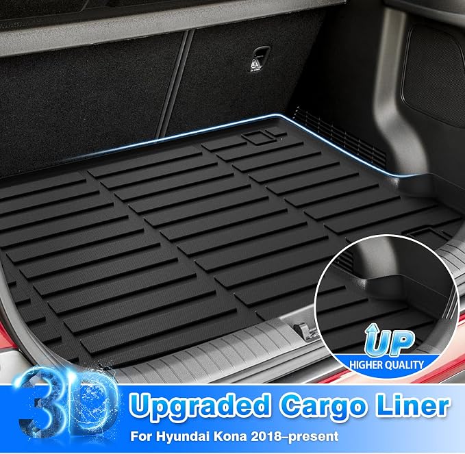 Cartist Cargo Liner Fits for Hyundai Kona 2018-2023/Kona N 2022-2023/Kona Electric 2019-2023, All Weather Rear Cargo Trunk Mat for Kona Accessories