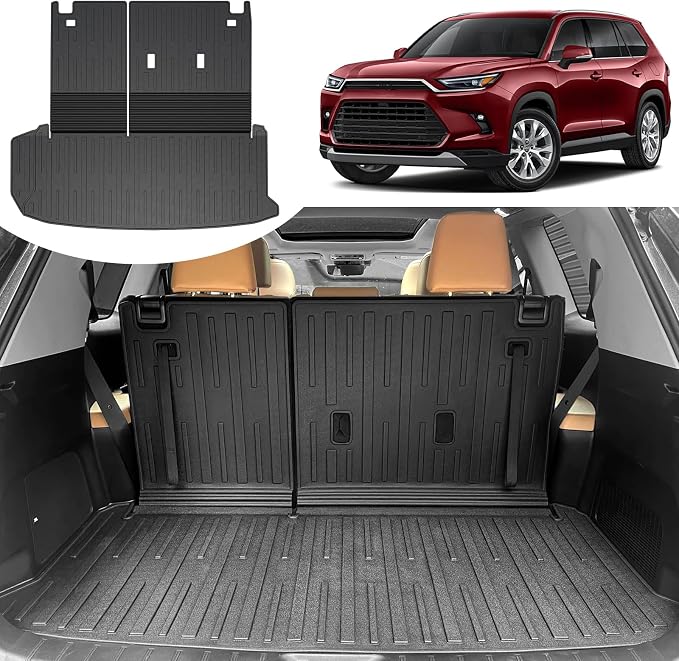 Cargo Liner for 2026 2025 2024 Grand Highlander Accessories, Cargo Mat Seat Backrest 2 in 1 Mat All-Weather TPE Back Seat Protector Trunk Mat for Grand Highlander Accessories