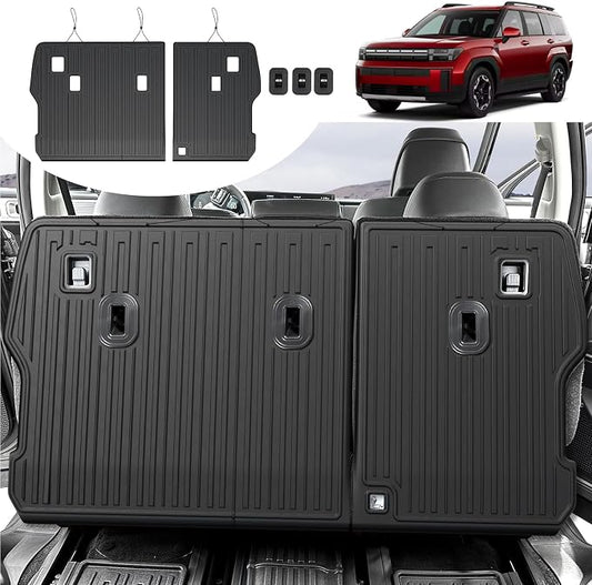 2nd Row Backrest Mat for Hyundai Santa FE 2024-2026 (Fit Hybrid and Gas), All Weather TPE Bench Seat Back Cover Durable Kick Mats for Hyundai Santa Fe