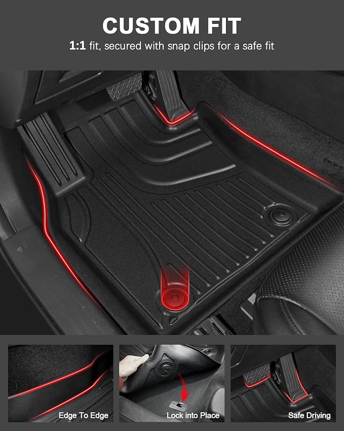 Floor Mats for Genesis GV80 2021-2025 5 Seats Only (Not for Coupe), All Weather TPE Floor Liners Cargo Mat GV80 Accessories Odorless Anti-Slip Cargo Liner Trunk Tray Protector