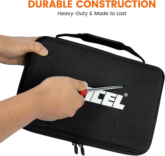 ANCEL EVA Hard Protective Case for V5 HD PRO Heavy Truck Scanner, Waterproof Shockproof Storage Bag with Large Capacity, Smooth Zippers and Easy Carry Handle, Travel Ready