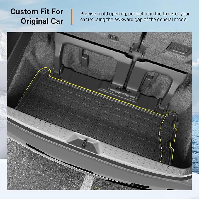 powoq 7&8 Seats Trunk Mat Compatible with 2021-2026 Toyota Sienna Cargo Mat TPE Trunk Liner Cargo Liner Replacement for 2021-2026 Toyota Sienna Accessories (Trunk Mat)
