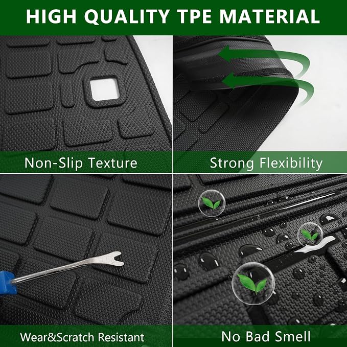 xipoqix Cargo Mat Backrest Mat Compatible with 2022-2025 Mitsubishi Outlander 7 Seats Cargo Liner TPE Replacement for 2022-2025 Mitsubishi Outlander Accessories (Trunk Mat+Backrest Mats)
