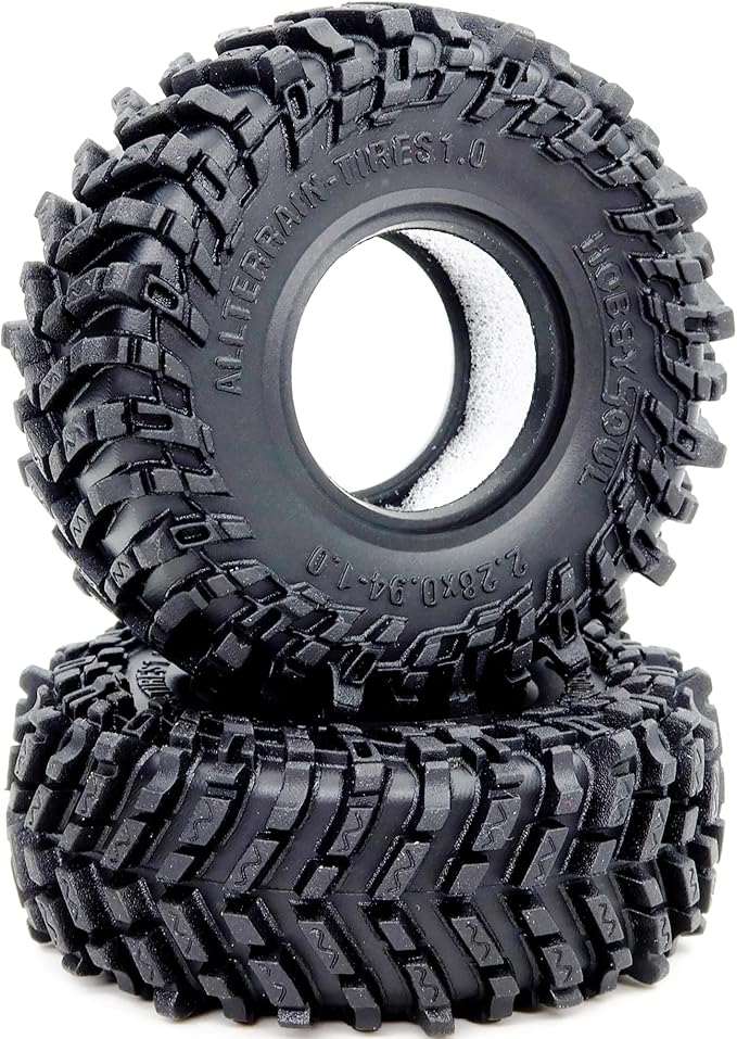 HOBBYSOUL 1.0 Tires 58mm Tall All Terrain Super Soft Sticky mud Tyre for RC Crawler 1/24 SCX24 1/18 TRX4M Upgrades