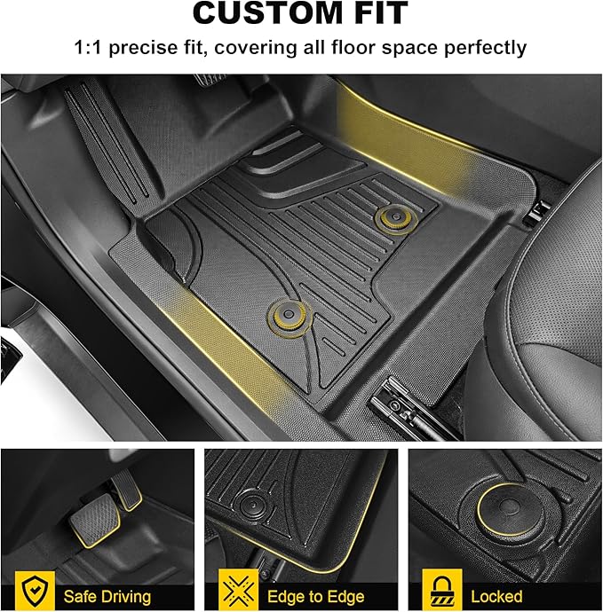 TTX LIGHTING Floor Mats for 2024 2025 2026 Chevy Trax - Csutom Fit 1st and 2rd Row Car Mats for Chevrolet Trax - All Weather Protection Interior Accessories for Trax LS/1RS/LT/2RS/ACTIV (Upgrade)
