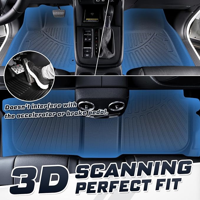 Sunsdrew Floor Mats for 2023-2025 2026 Honda CR-V (Include Hybrid), All Weather Floor Liners & Rear Trunk Mat for CRV Accessories, TPE Rubber, Raised Edge (Trunk Deck in Upper Position)