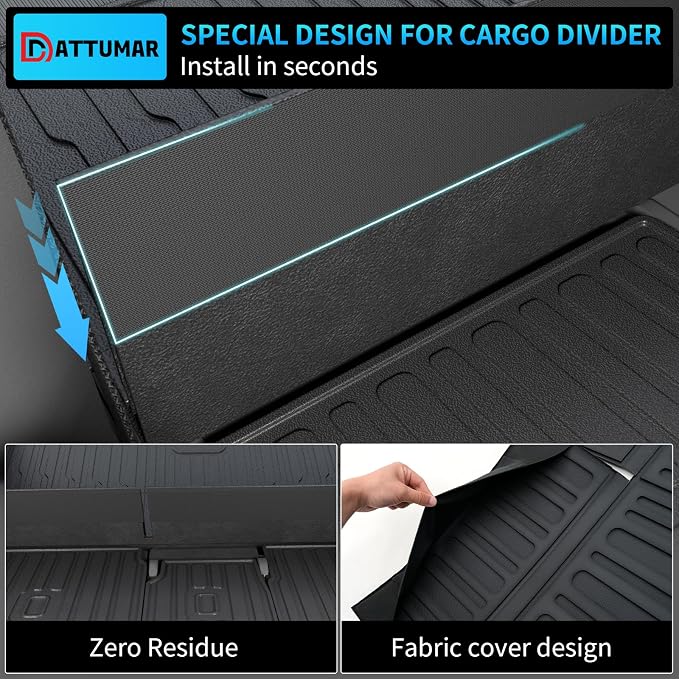 Cargo Mat Compatible with 2025 2026 Ford Expedition&Lincoln Navigator (NOT for Max/L) Trunk Mat Cargo Liner Back Seat Cover All Weather Expedition Accessories (Trunk Mat+Backrest Mats)