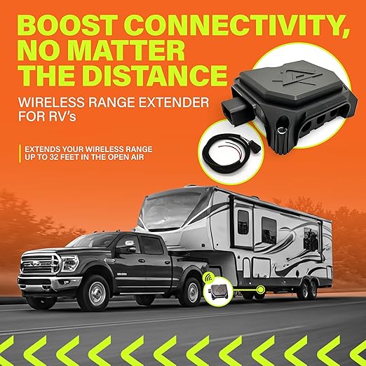 AKTV8 PressureTech™ Range Extender Kit – Bluetooth Signal Booster for RVs and Trailers Using PressureTech TPMS – Easy to Use – (Pack of 1)