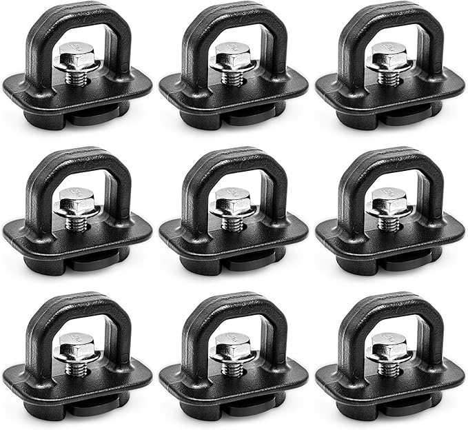 X4XZ DZ97903 Truck Bed Side Wall Tie Down Anchors, Bed Cargo Hooks for 2007-2024 Chevy Silverado 1500 2500 3500 Chevy Colorado IGMC Sierra 1500 2500 3500 I GMC Canyon 9PCS