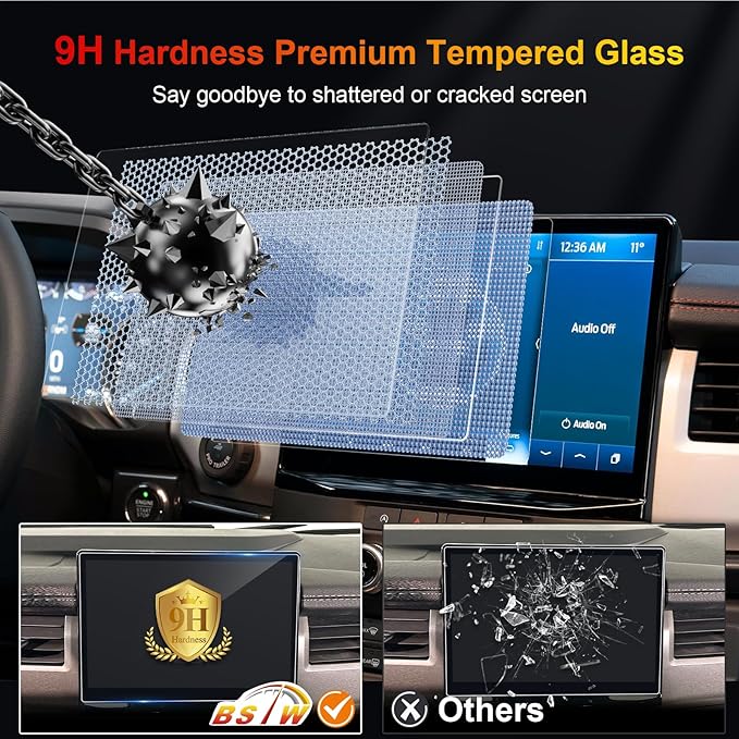 2024 F150 Screen Protector for 2021-2026 Ford F-150 Lightning/F150 Tremor SYNC 4 12-Inch F-150 Pickup Truck Accessories 9H Anti-Scratch Tempered Glass Protective Film