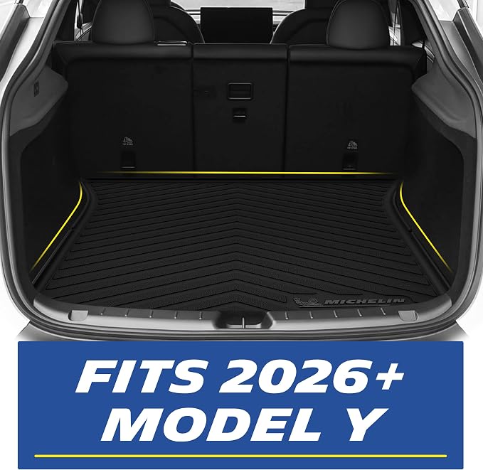 Michelin Vehicle Mat, All-Weather TPE Custom Fit Liner for Tesla Model Y 5 Seat Trunk Mat 2025-2027 (1 Piece), Premier