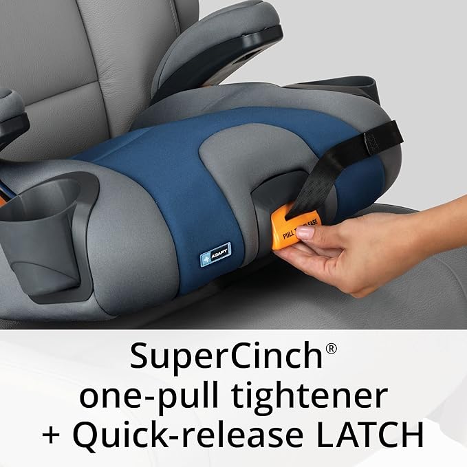 Chicco KidFit Adapt Plus 2-in-1 Belt-Positioning Booster Car Seat, Backless and High Back Booster Seat, for Children Aged 4 Years and up and 40-100 lbs., Vapor/Grey