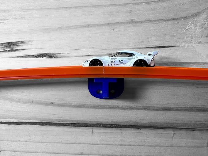 4 Pack Single Lane Wall Mount| Compatible with Hot Wheels Track | Single Lane Wall Mount for 1/64 Scale Cars and Trucks (Orange)