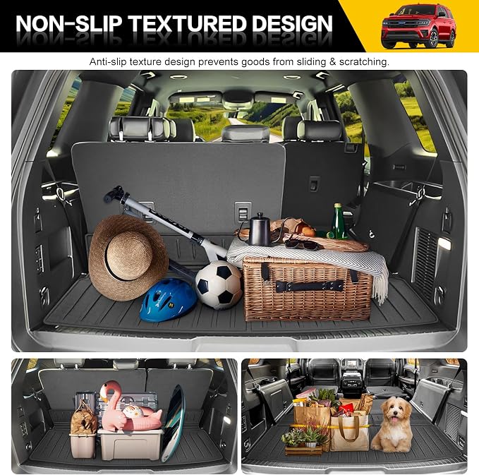 Rear Cargo Mat for 2018-2024 Ford Expedition/Lincoln Navigator Trunk Mat(Not for Max or L Models), All Weather Cargo Liner for 18-24 Expedition/Navigator Accessories