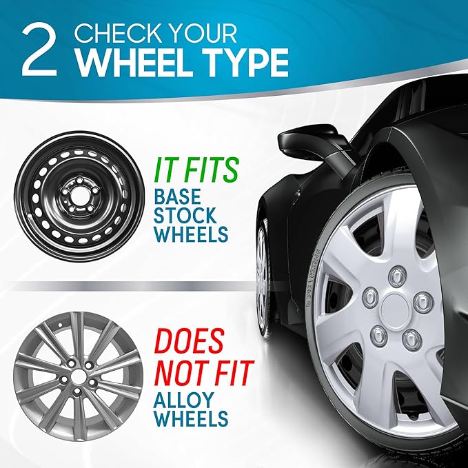 BDK Hubcaps Wheel Covers For Toyota Camry 16 Inch Hubcaps Set Of 4, Snap-on Direct OEM Replacement For Toyota Camry Hubcaps 16 Inch Wheel Covers Impact-Resistant High Durability (Full Set of 4)
