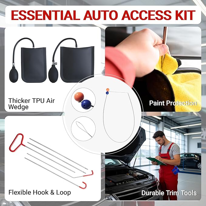 27pcs Automotive Tool Kit, Heavy Duty Multi-Function Repair Kit, Adjustable Tools for Vehicle Maintenance, Portable with Carrying Case