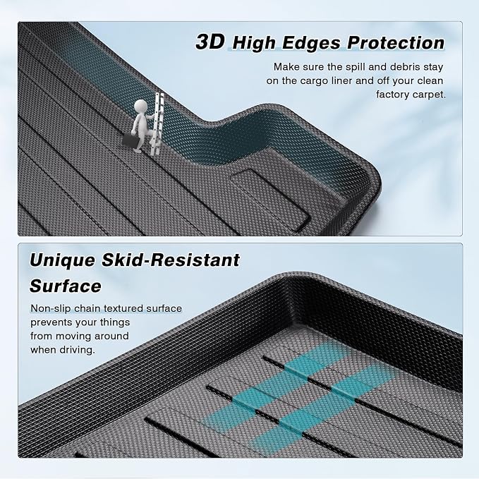 Mixsuper Cargo Liner for 2011-2019 Explorer, All Weather Cargo Mat for Explorer Rear Trunk Liner Black