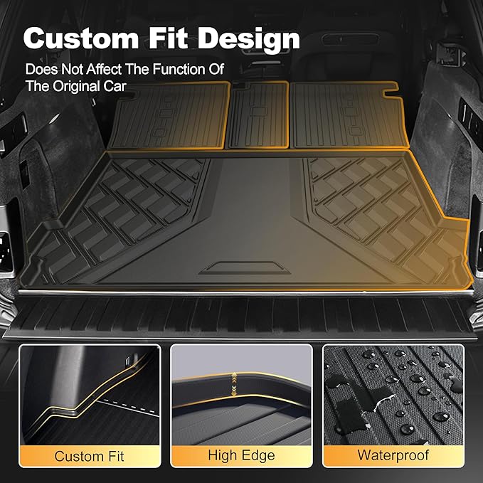 AOMSAZTO Cargo Mat and Backrest Mat Compatible with BMW X5 2019-2026 ONLY 5 Seats (Non 45e & 7-Seats Models): TPE All Weather Protection Car Cargo Liner Trunk Liner for BMW X5 G05 Accessories