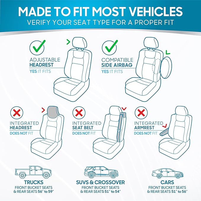 BDK PolyPro Car Seat Covers Full Set in Red on Black – Front and Rear Split Bench Seat Covers, Easy to Install, Accessories for Auto Trucks Van SUV