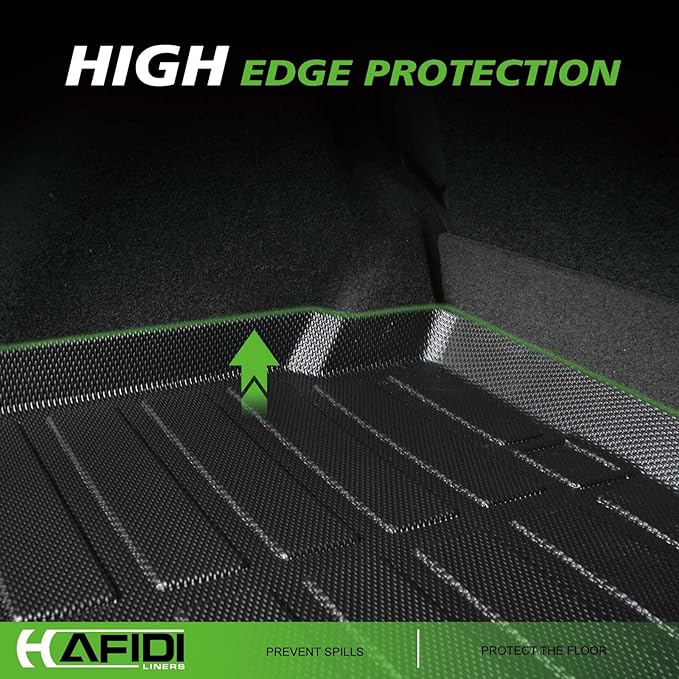 HAFIDI® Floor Mats & Cargo Liner Set Fit for Chevy Tahoe & GMC Yukon 2015-2020 (Only for 7 Seats, Not for XL) All Weather Protection TPE Anti-Slip Automotive Floor Liners Custom Accessories - Black
