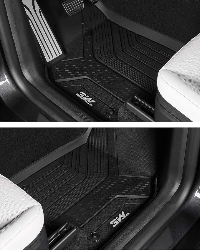 3W 2025 2026 Tesla Model Y Juniper Only for 5 Seat Floor Mats with Rear Cargo Mat & Backrest Mat TPE Anti-Slip All Weather Accessories, Vigormold™