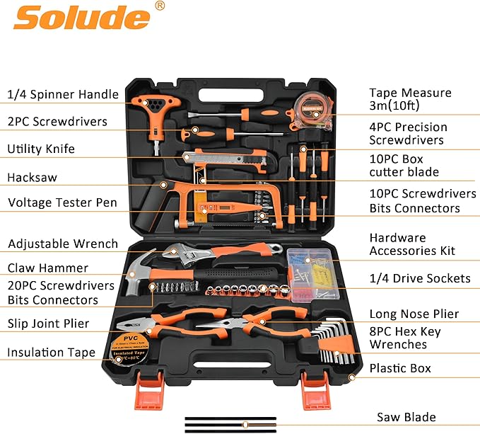 Tool Set,182-Piece Home Repair Tool Kit for Men Women College Students,Household Basic Hand Tool Sets with Case for Home Maintenance,Dorm Essentials and DIY Projects