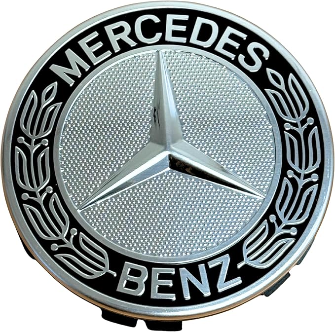 Mercedes-Benz Black Classic Logo Wheel Center Cap, Genuine MB Parts