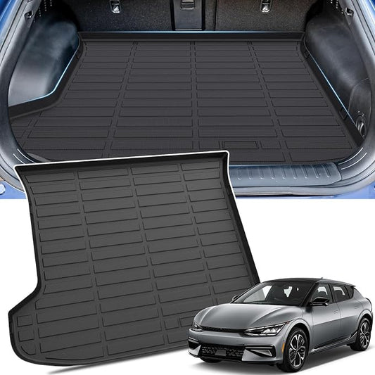 Sunsdrew Trunk Cargo Liner for 2022-2024 Kia EV6 Accessories, Rear Trunk Mat Cargo Mat All Weather Protection TPE Rubber Raised Edge