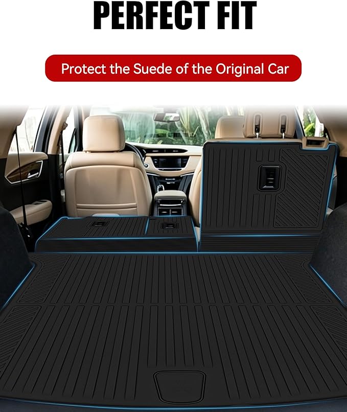 Cargo Liner Compatible with 2017-2025 Cadillac XT5 Trunk Mat Cargo Mat Back Seat Cover Protector (Backrest Mats+Trunk Mat)