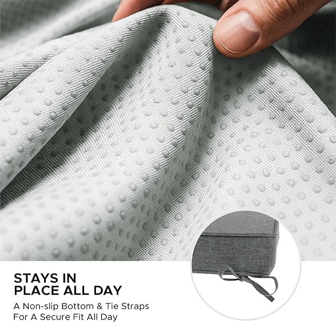 Outdoor Round Chair Cushions 18 Inch, Fade-Resistant & Water-Resistant, Bistro Chair Seat Pads for Porch Garden Balcony Patio Furniture Stools, Non-Slip Bottom, Set of 2, Dark Grey