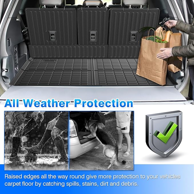 Cartist Cargo Mat & Backrest Mat Fits for Ford Expedition max 7&8 Seats 2025 2026 (Only Fit Max) All Weather Rear Cargo Liner for Expedition max Accessories for Ford Expedition max 25-26