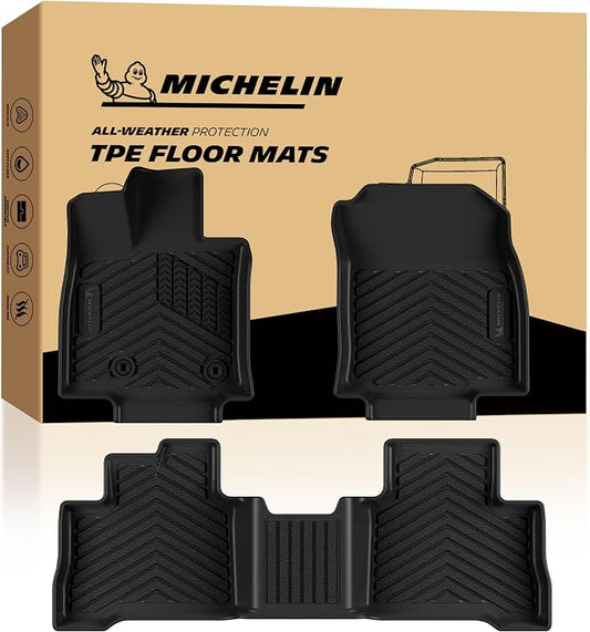 Michelin Vehicle Mats, Premier Series All-Weather TPE Custom Fit Liner for Toyota RAV4 Hybrid 2026-2027 Floor Mats (3 Piece)