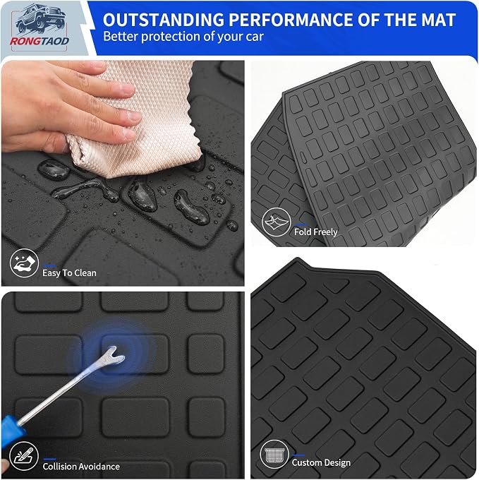Rongtaod Floor Mats Compatible with 2024 2025 2026 Chevrolet Traverse 7 Seater Captain Chairs (NO Limited) Sub Trunk Mat Trunk Liner Cargo Liner Cargo Mat Chevy Traverse Accessories (Set of 10)