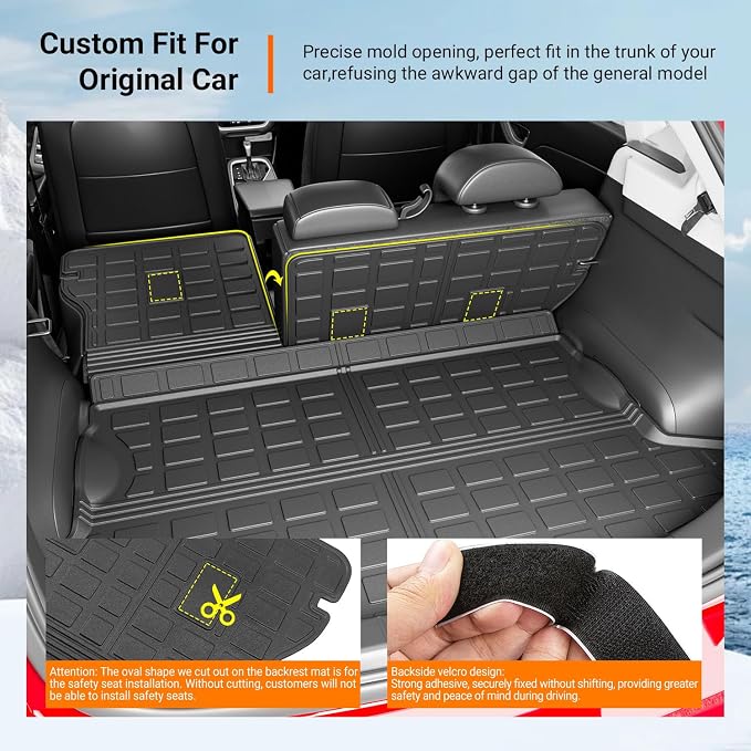 powoq Floor Mat Compatible with 2018-2023 Subaru Crosstrek Impreza Cargo Mat Floor Liner TPE Back Seat Protector Trunk Cargo Liner Replacement for 2018-2023 Subaru Crosstrek Accessories