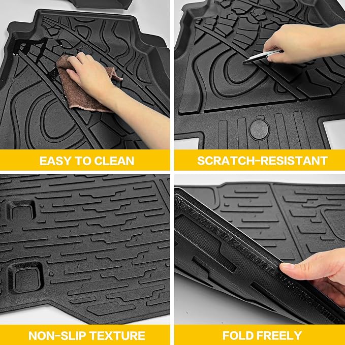 Cargo Mats for 2018-2025 Jeep Wrangler JL 4X4 Floor Liners with Trunk Mat Backrest Mat All Weather TPE Protector Rear Floor Trunk Liners for 18-25 Wrangler JL 4X4 4 Door Accessories